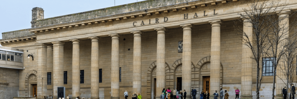 Exterior long shot of Caird Hall, Dundee., where Congress takes place.